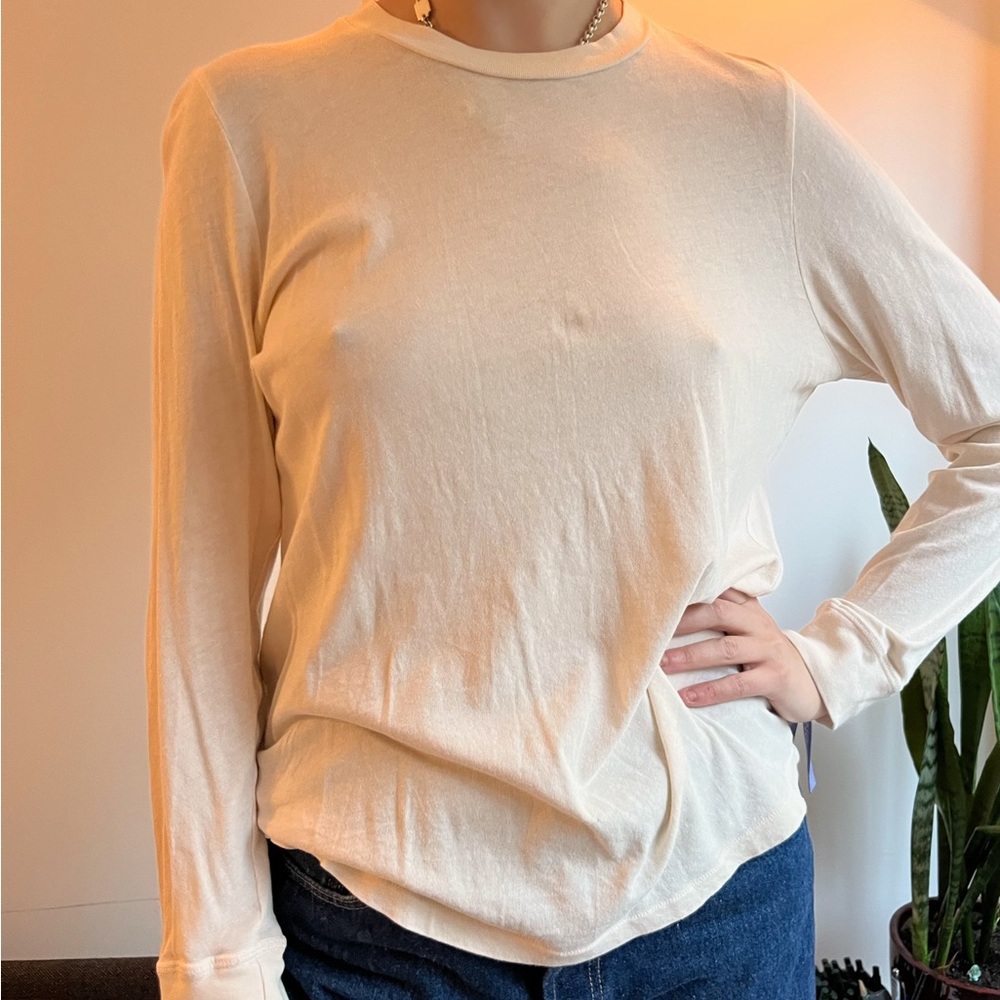 The Great Long Sleeve Top in Off-White